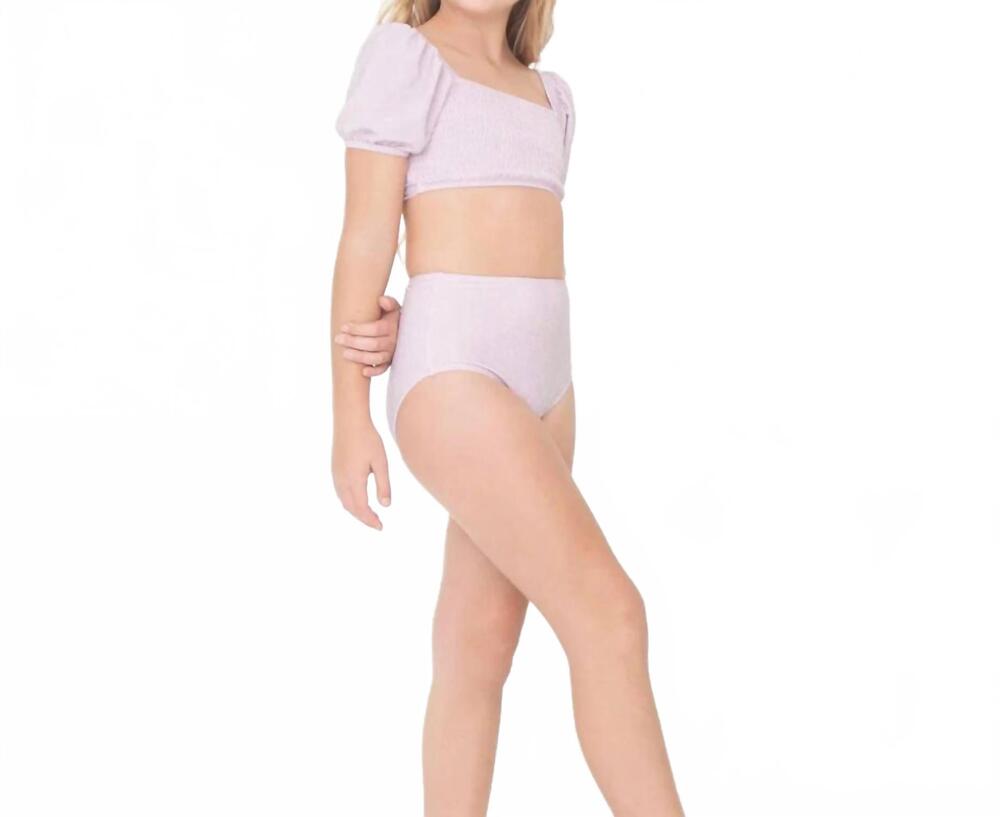 NEW SHADE CRITTERS shimmer high waisted bikini set in purple